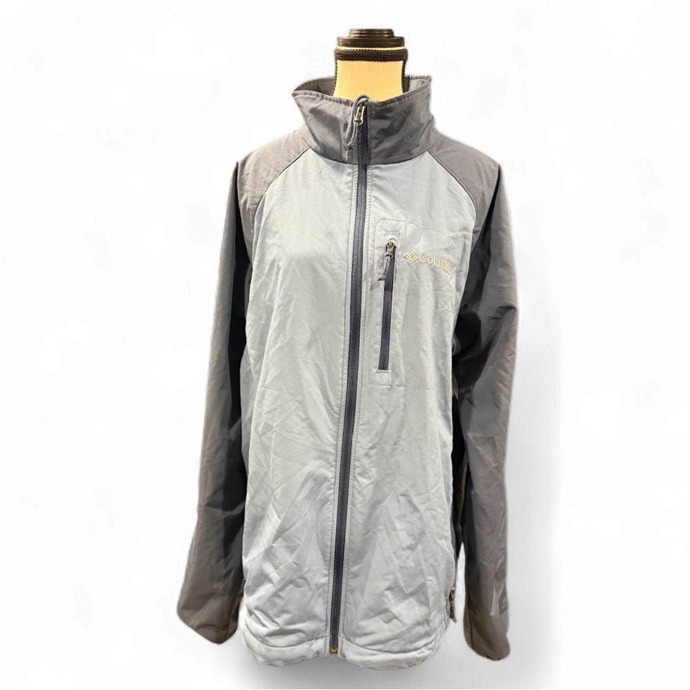 Columbia Sportswear Full Zip Softshell Jacket Gray Two-Tone Men’s XL